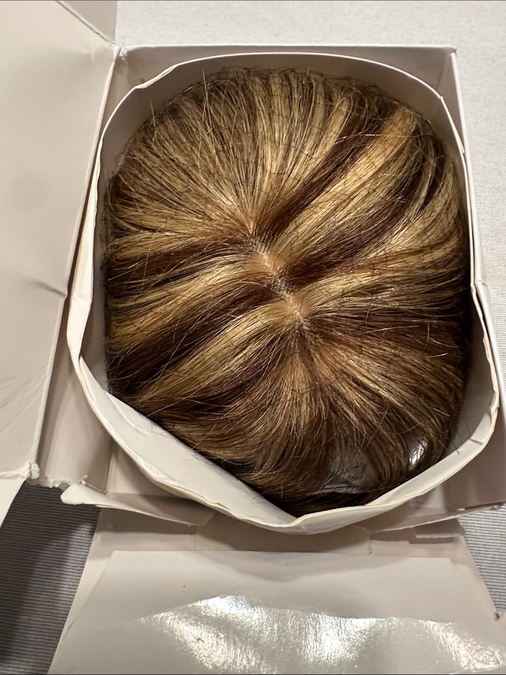 Blonde Brown Highlighted Women’s Hair Topper - Wispy Bangs - Picture 5 of 5